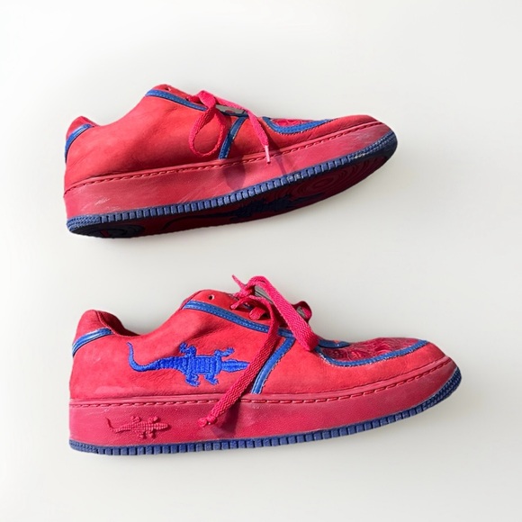 Slick Exotica Genuine alligator/crocodile Red suede sneakers Brazil The‎ One 11 - Picture 1 of 13